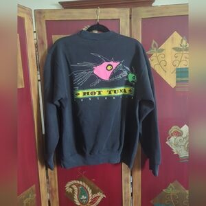 Vintage Hot Tuna Surfwear Australia Crew Neck Sweatshirt 80s 90s Black Sz L